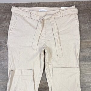 LOFT The Devin Slim Cargo Pants – Linen Blend – Size 14 Petite – Neutral Oat
